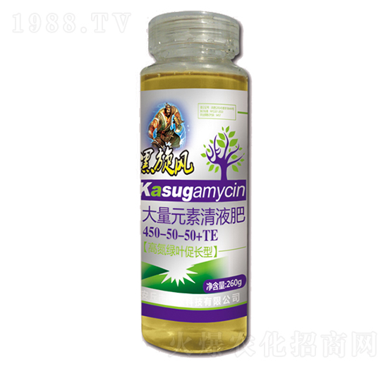 260g高氮綠葉促長型大量元素清液肥450-50-50+TE-黑旋風-新農