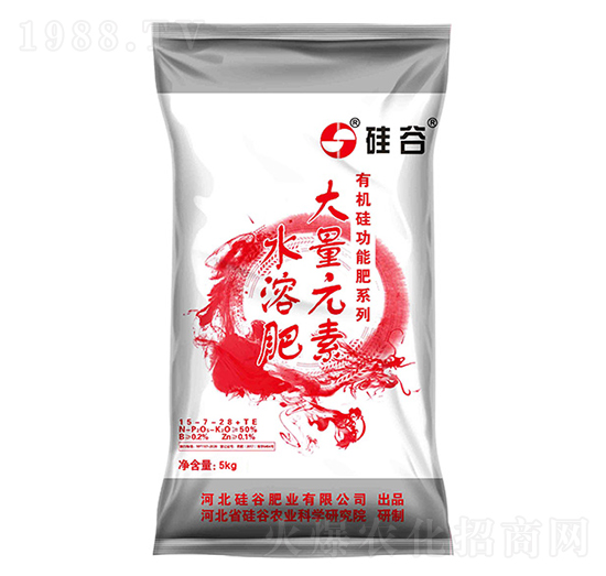 5kg大量元素水溶肥料15-7-28+TE-硅谷肥業