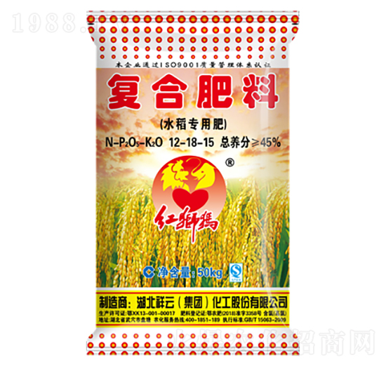 水稻專用氨化高氯復合肥料12-18-15-紅獅犸-祥云化工