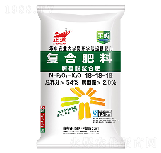 50kg腐植酸螯合復(fù)合肥料18-18-18-正道-祥云化工