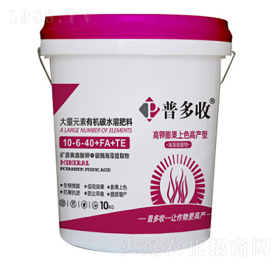 大量元素有機碳水溶肥料10-6-40+FA+TE-普多收