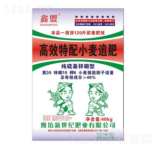 高氮加鋅小麥追施肥-鑫盟-新世紀肥業