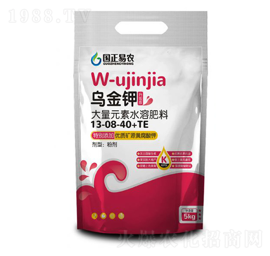 大量元素水溶肥13-08-40+TE-烏金鉀-國正易農