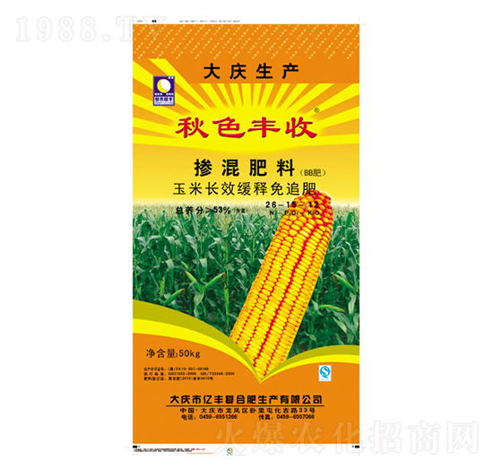 玉米長效緩釋免追摻混肥料26-15-12-秋色豐收-億豐