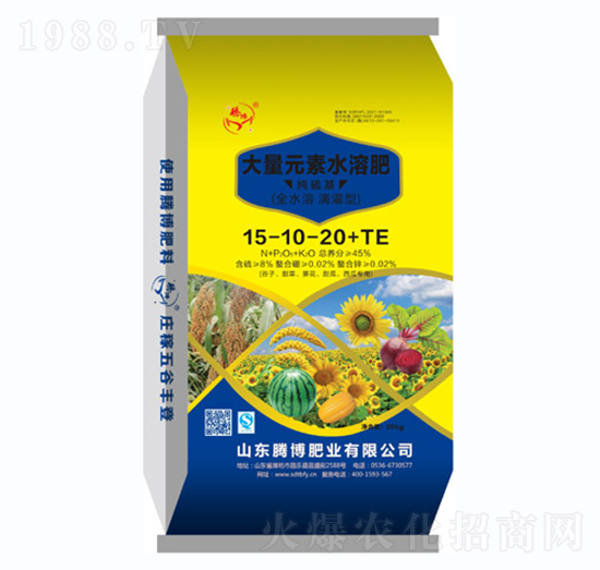 大量元素水溶肥料15-10-20+TE-騰博肥業