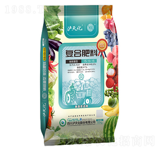 果蔬茶適用復合肥料15-10-15-工農-瀘天化