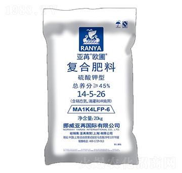 硫酸鉀型復合肥料14-5-26 亞苒歐圃 亞苒國際