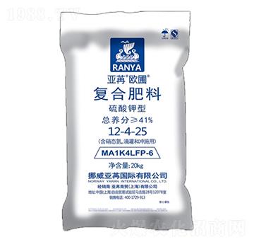 硫酸鉀型復合肥料12-4-25 亞苒歐圃 亞苒國際