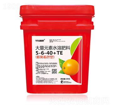 膨果著色型大量元素水溶肥料5-6-40+TE-宇東植康-圣金肥業